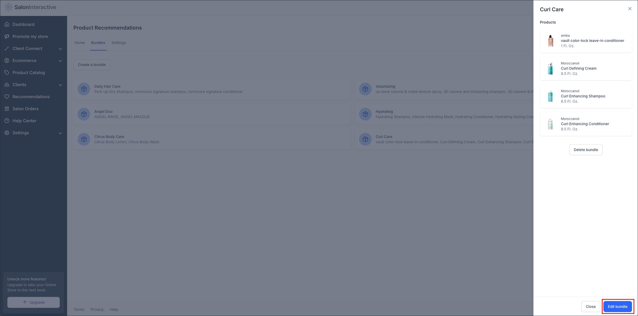 How do I delete or edit bundles on the web app?
