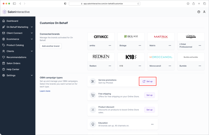 OBM settings default copy