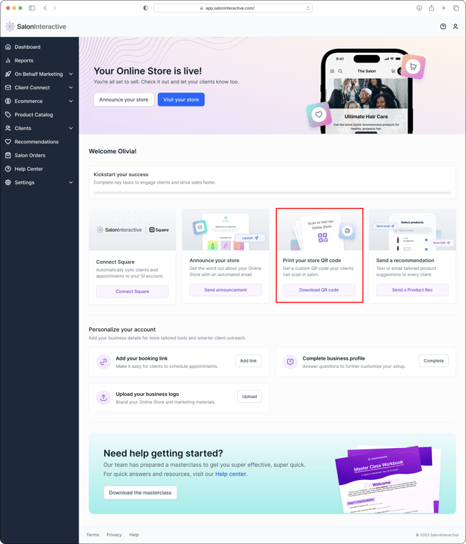 QR Code from desktop